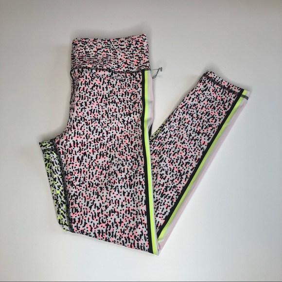 DKNY Sport Neon Pink & Yellow Patterned Leggings, Multiple Sizes, NWT! - Picture 3 of 15